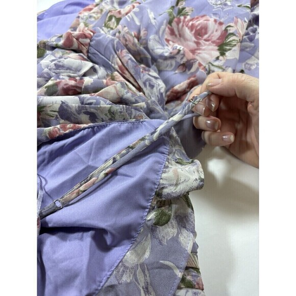 ASTR the Label Kiana Dress Light Purple Floral Small Ruffles Ruched Wedding - Picture 14 of 16